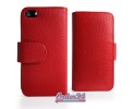 Θήκη δερματίνη πορτοφόλι για iPhone 5 5G Κόκκινη