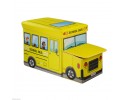 Κουτί Αποθήκευσης - Σκαμπό - Παιδικό Σχολικό Λεωφορείο με 2 Θέσεις