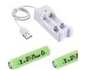 2 μπαταρίες ΑΑΑ Ni-Mh 700mAh με φορτιστή USB διπλό