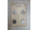 Μεταλλικά Κρεμαστά Νομίσματα (Charms), Ασημί, 20 mm με Κρίκο, για DIY Κοσμήματα, Ρούχα & Διακόσμηση