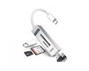 Hub USB TypeC 5 σε 1 με Αναγνώστη Καρτών και Θύρες USB