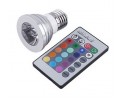 3W Λάμπα Σποτ LED Ε27 RGB με Τηλεκοντρόλ 16 Χρωμάτων