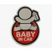 Baby in Car Αυτοκόλλητο Αυτοκινήτου Αλουμινίου Red 