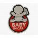 Baby in Car Αυτοκόλλητο Αυτοκινήτου Αλουμινίου Red 